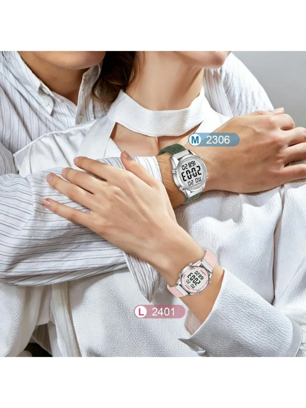 Men's Green Waterproof Fitness Step Mileage & Calorie Backlight Wrist Watches
